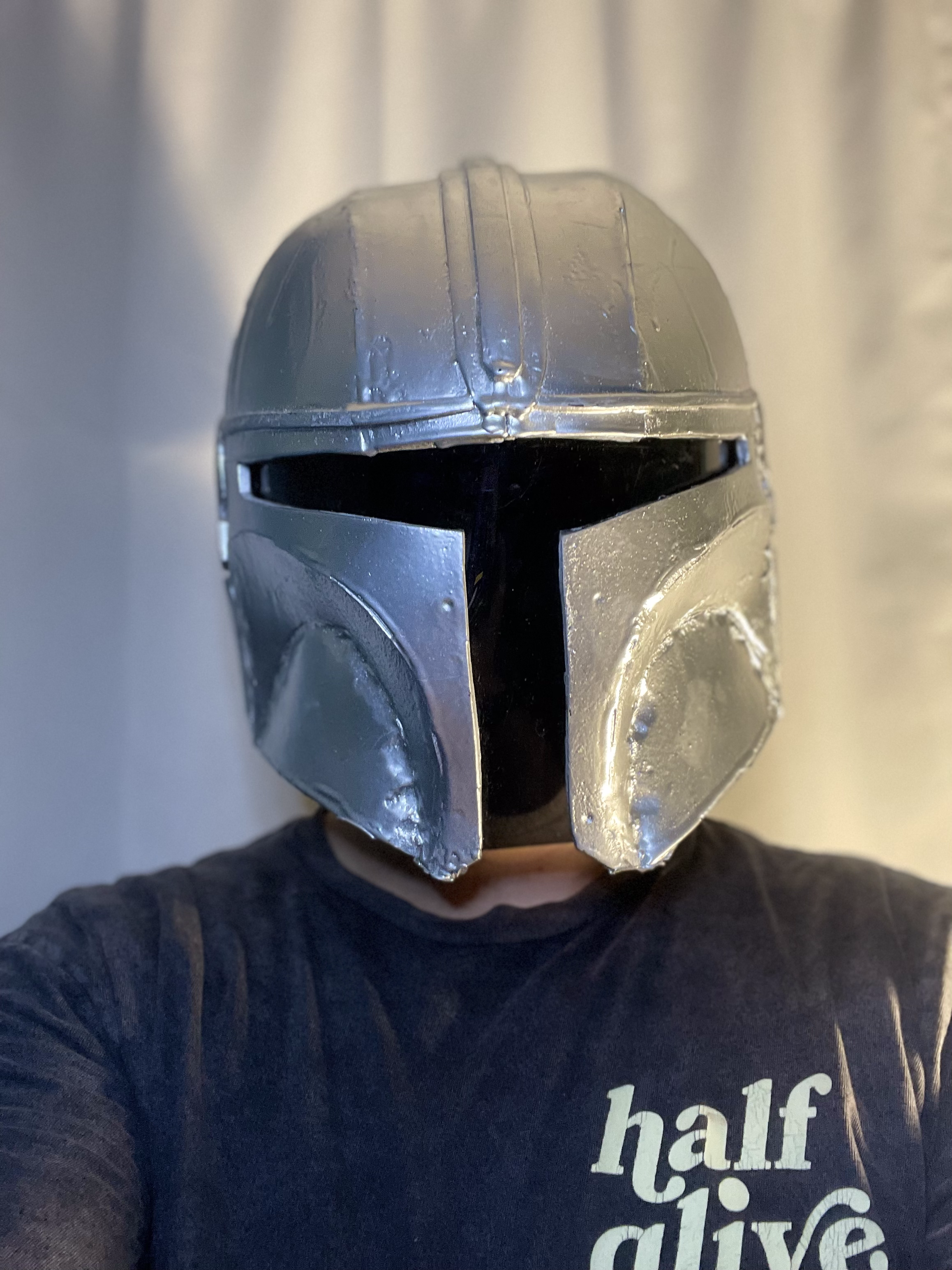 The Mandalorian helmet on Stephen